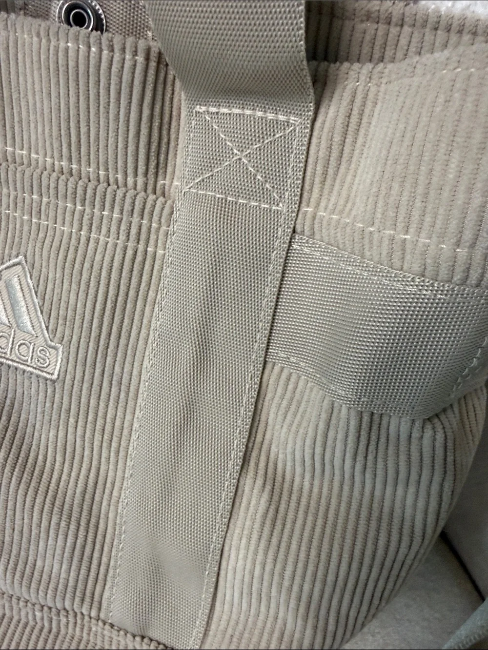 adidas Men’s Beige Corduroy Messenger Crossbody Bag